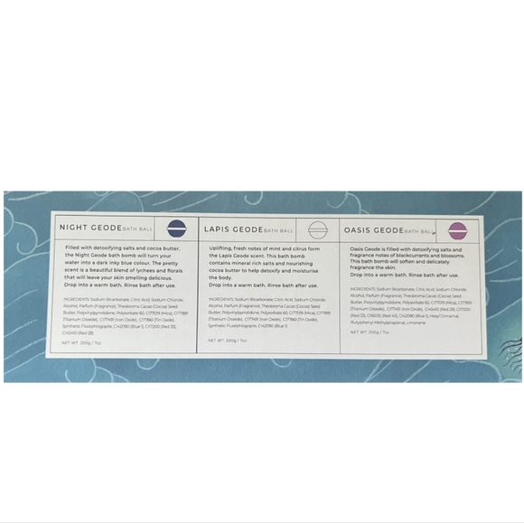 🌸 Bath Bomb Geode Geological Gift Box with 3 from Patisserie London NIB - Picture 4 of 16